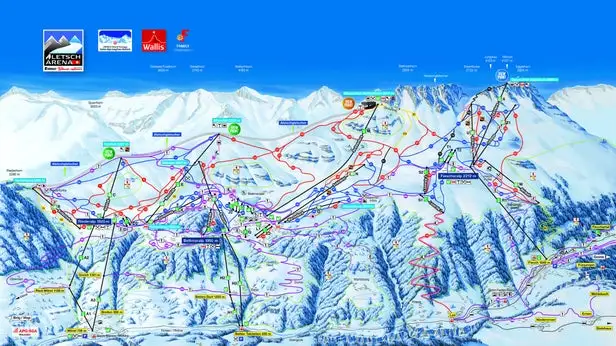 Mapa tras Aletsch Arena
