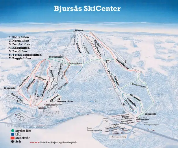 Mapa tras Bjursås SkiCenter