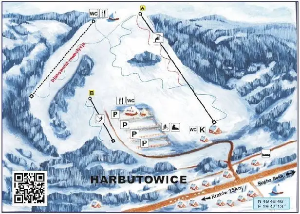 Mapa tras Harbutowice - Szklana Gora