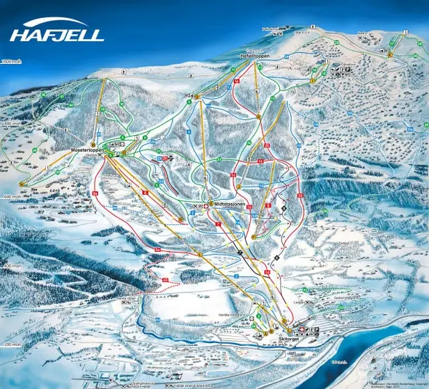 Mapa tras Hafjell