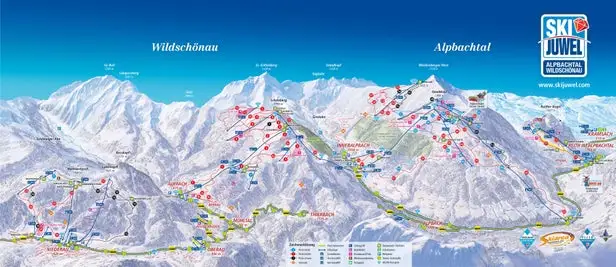 Mapa tras Alpbach - Ski Juwel Alpbachtal Wildschönau