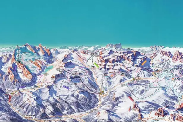 Mapa tras Arabba Marmolada