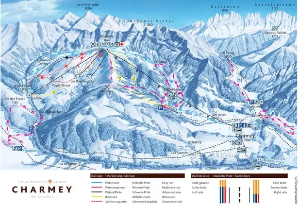 Mapa tras Charmey - Vounetse