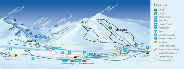 Mapa tras Avers / Cresta