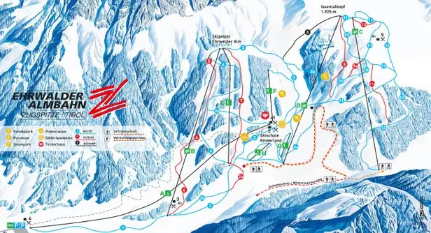 Mapa tras Ehrwalder Alm