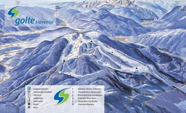 Mapa tras Kanin - Bovec