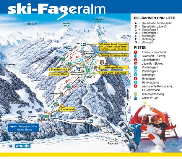 Mapa tras Fageralm - Forstau