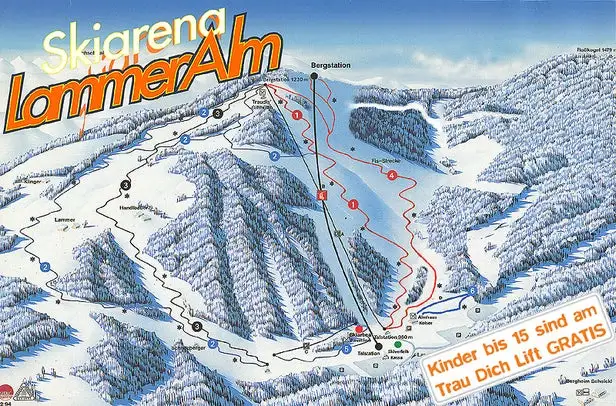 Mapa tras Skiarena Lammeralm