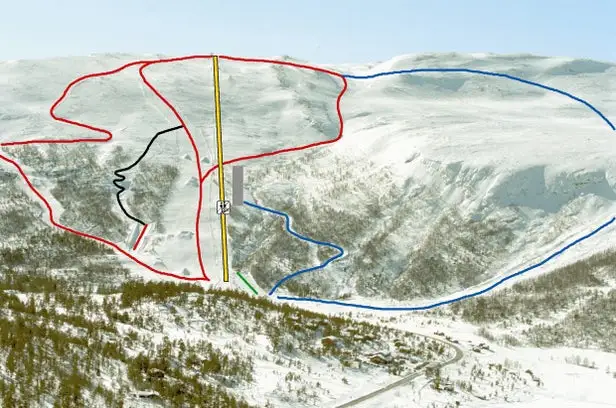 Mapa tras Lemonsjøen Jotunheimen