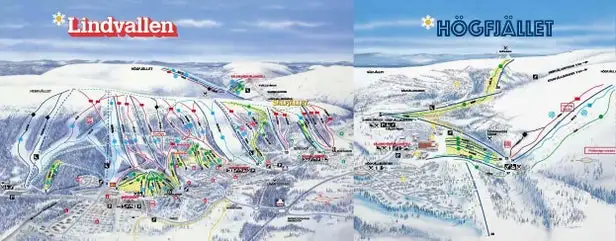 Mapa tras Lindvallen/Högfjället