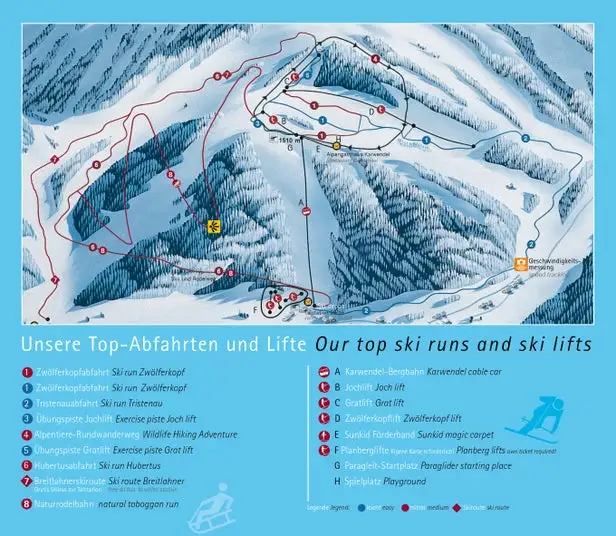 Mapa tras Achensee - Pertisau