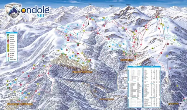 Mapa tras Artesina - Mondolè ski