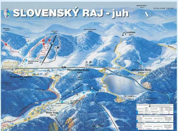 Mapa tras Mlynky - Biele Vody