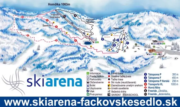 Mapa tras Fačkovské sedlo