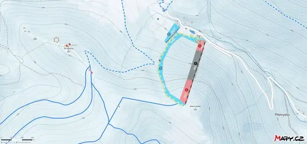 Mapa tras Přemyslov