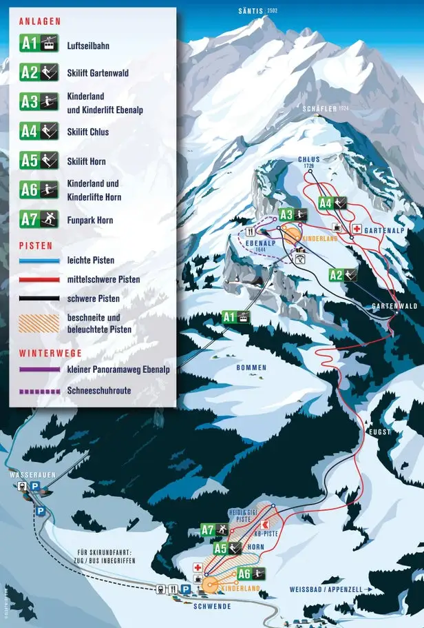 Mapa tras Ebenalp - Appenzellerland