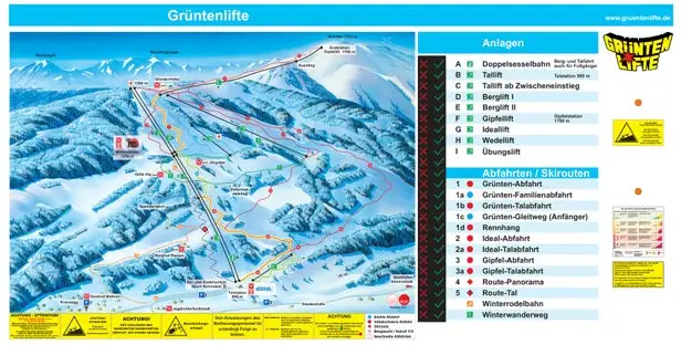 Mapa tras Grüntenlifte