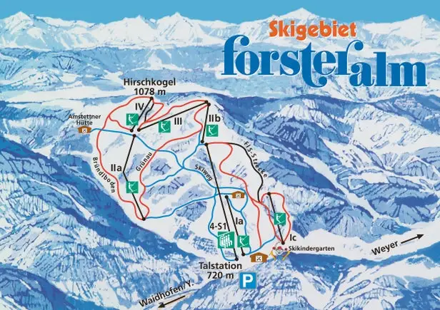 Mapa tras Forsteralm - Waidhofen an der Ybbs