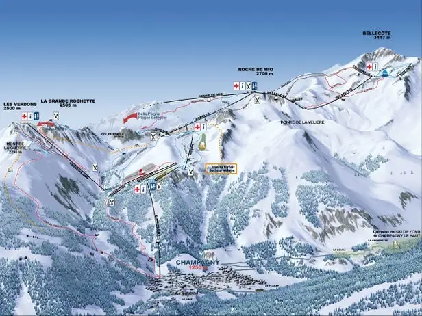 Mapa tras Champagny en Vanoise
