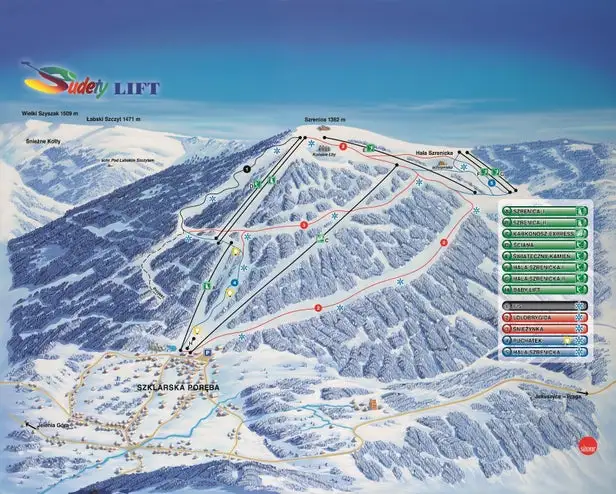Mapa tras Szklarska Poręba - Ski Arena Szrenica