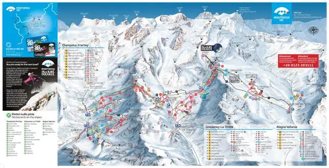 Mapa tras Champoluc - Monterosa Ski