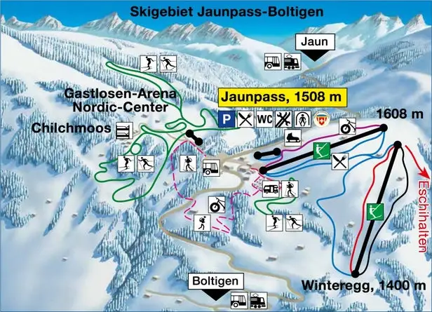 Mapa tras Boltigen - Jaunpass