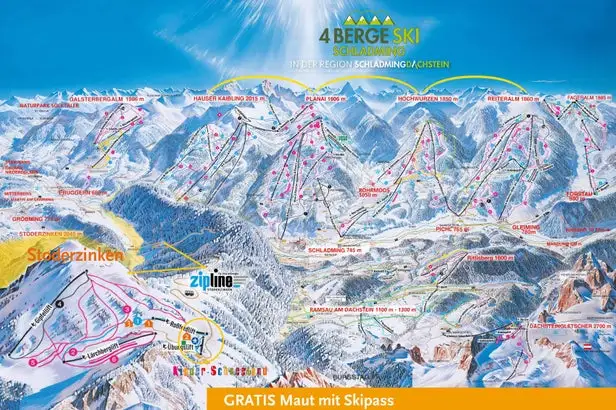 Mapa tras Schladming Dachstein - Stoderzinken