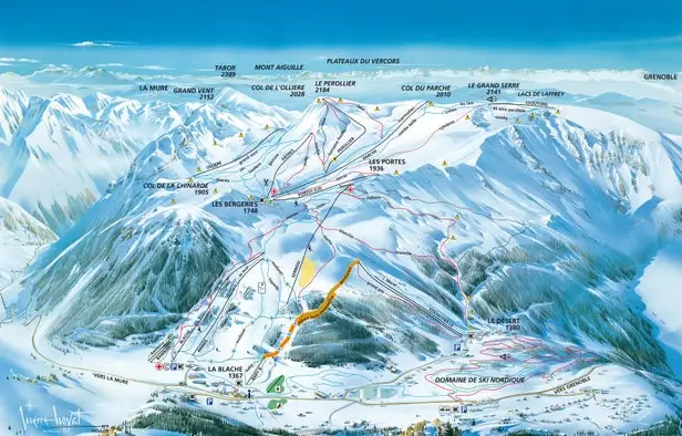 Mapa tras Alpe du Grand Serre