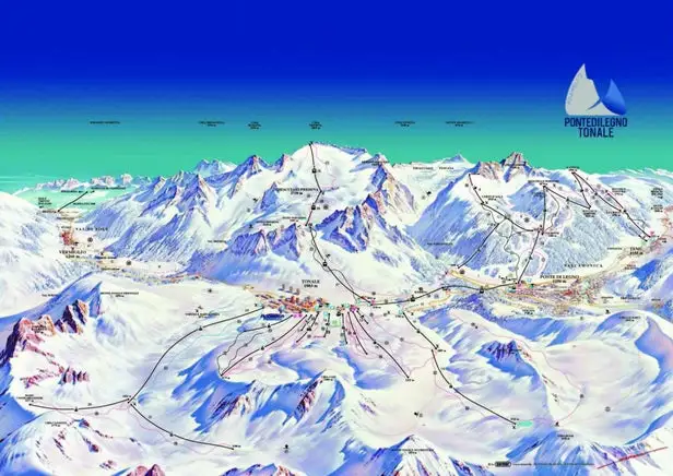 Mapa tras Pontedilegno - Tonale