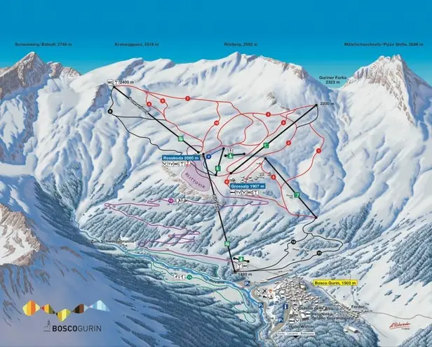 Mapa tras Bosco Gurin