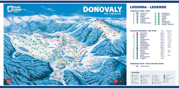 Mapa tras PARK SNOW Donovaly