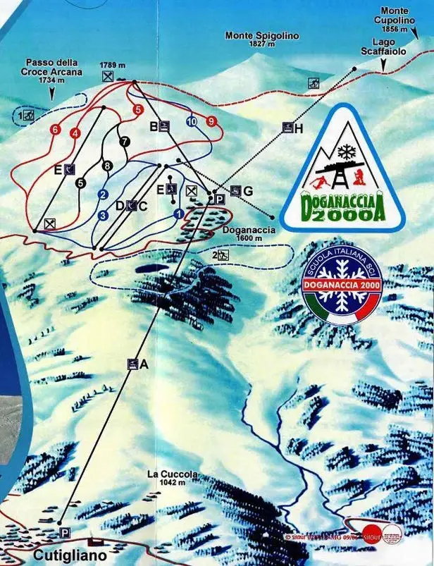 Mapa tras Cutigliano