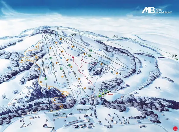 Mapa tras Mladé Buky