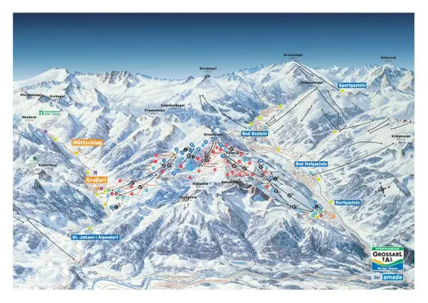 Mapa tras Dorfgastein - Großarltal