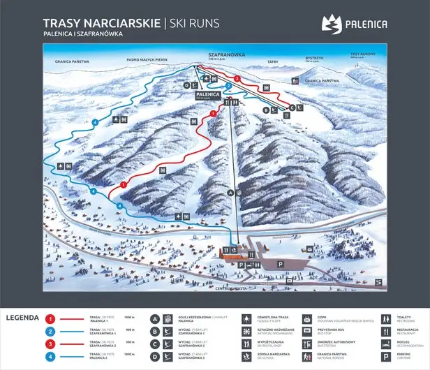 Mapa tras Szczawnica - Palenica