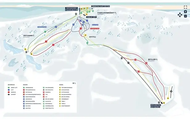 Mapa tras Oslo Vinterpark - Tryvann