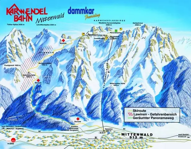 Mapa tras Dammkar - Karwendel