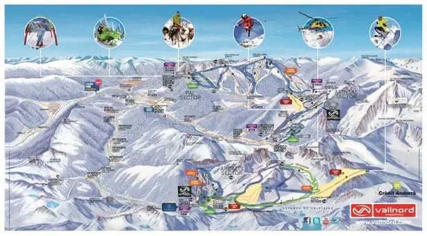 Mapa tras Vallnord / Arcalís