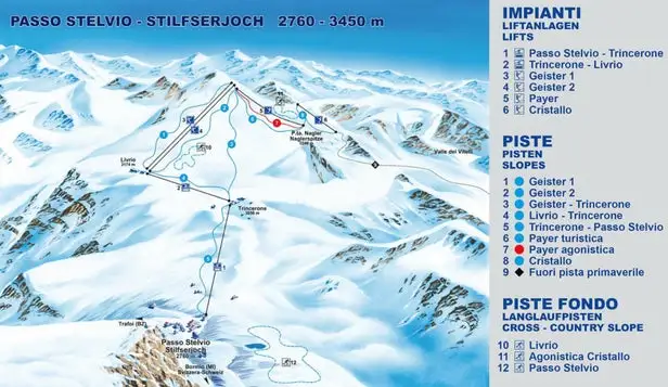 Mapa tras Passo Stelvio
