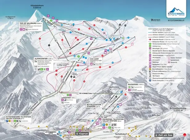 Mapa tras Kitzsteinhorn Maiskogel - Kaprun