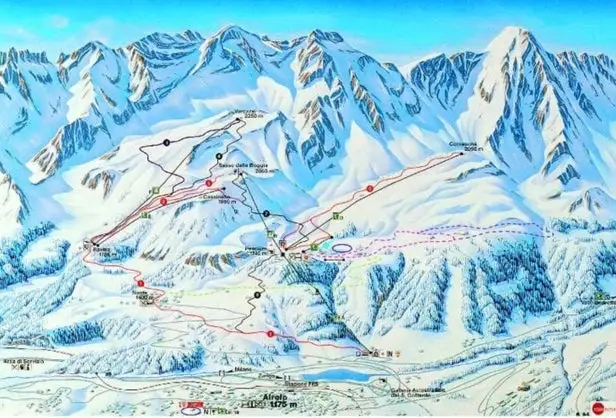 Mapa tras Airolo