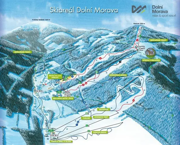 Mapa tras Dolní Morava