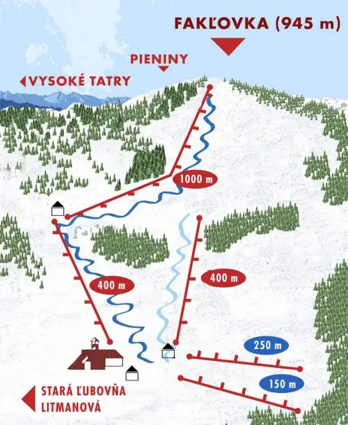 Mapa tras Litmanová Resort