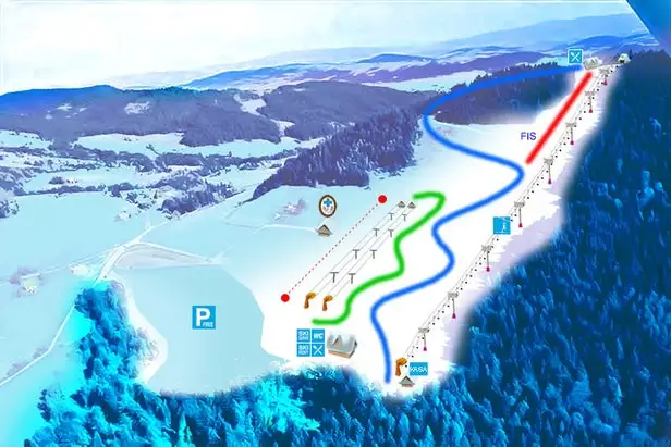 Mapa tras Limanowa ski