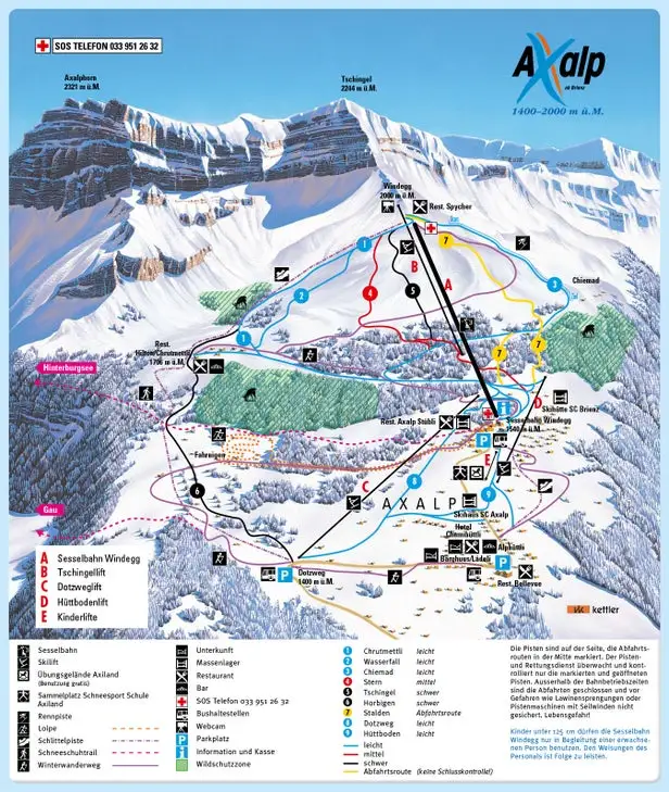 Mapa tras Brienz - Axalp