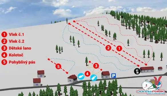 Mapa tras JONAS PARK Ostružná