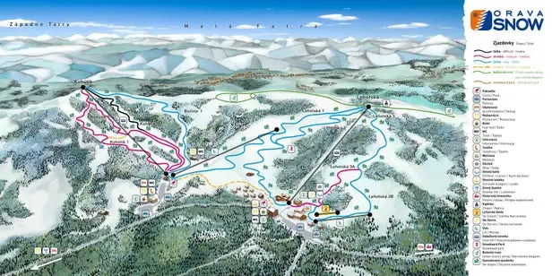 Mapa tras Orava Snow