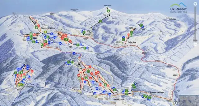 Mapa tras Pec pod Sněžkou