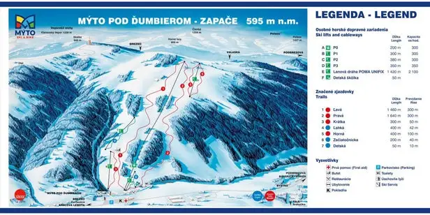 Mapa tras Mýto Ski & Bike