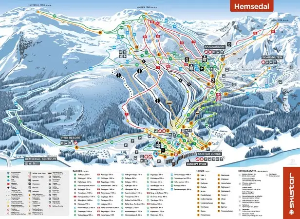Mapa tras Hemsedal